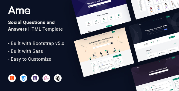 AMA - Social Questions and Answers HTML Template