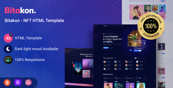 Bitakon – NFT Marketplace HTML5 Template