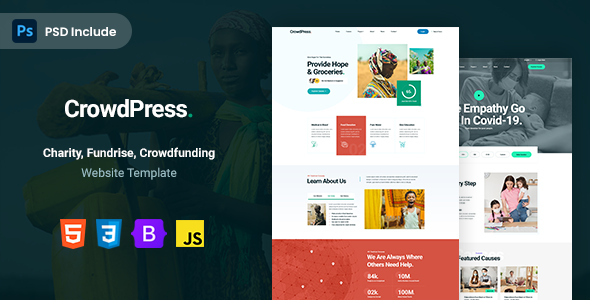 CrowdPress - Crowdfunding & Charity HTML Template