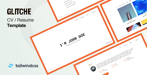 Glitche - Tailwind CSS Personal Portfolio Template