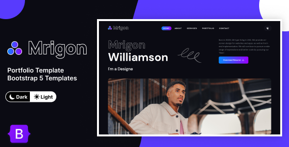 Mrigon – Bootstrap 5 Personal Portfolio