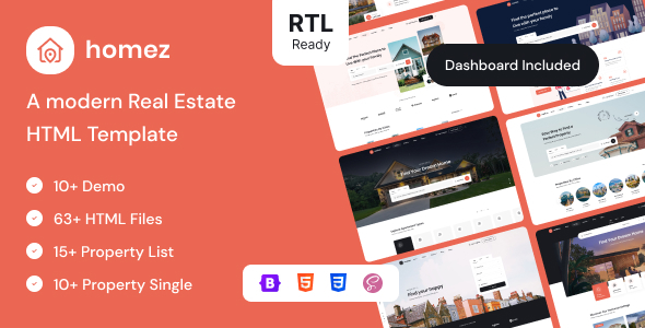 Homez - Real Estate HTML + RTL Template