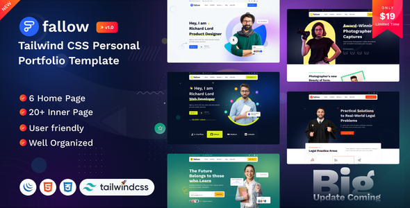 Fallow - Tailwind CSS Personal Portfolio Templates
