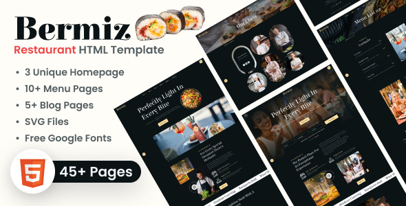 Multipurpose Restaurant and Food Delivery HTML Template | Bermiz