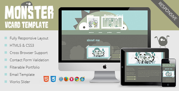 Monster vCard Template