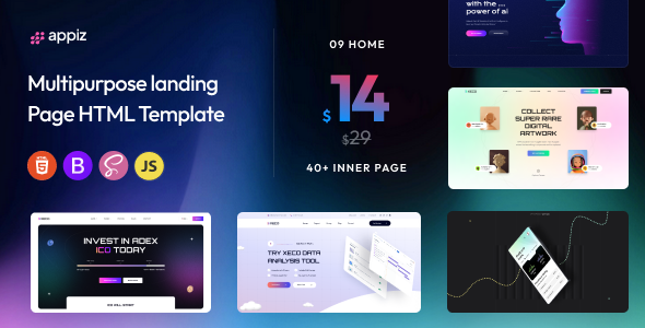 Appiz – Modern Multipurpose Landing Page HTML Template