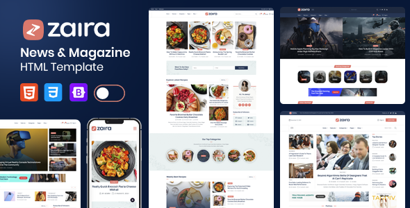 Zaira - News Magazine HTML Template + RTL