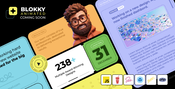 Blokky | Animated Coming Soon Template