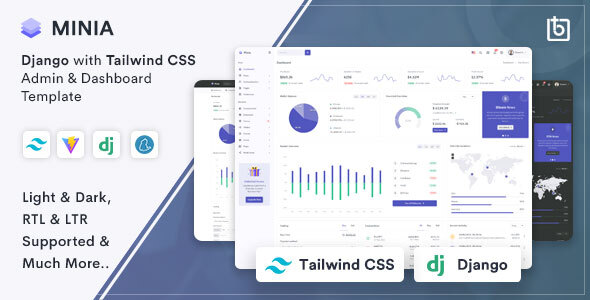 Minia - Tailwind CSS + Django Admin & Dashboard Template