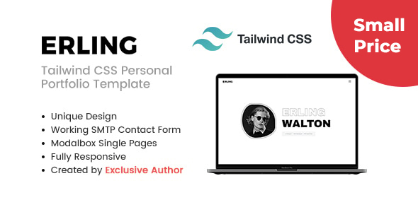 Erling - Tailwind CSS Personal Portfolio Template