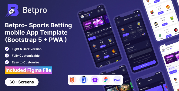 Betpro- Sports Betting Mobile App Template With Figma UI