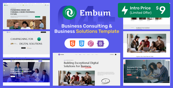 Business Consulting and Business Solutions Template | Business Website -Embum Business