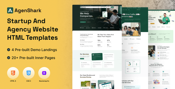 Agenshark - Startup Agency HTML Template