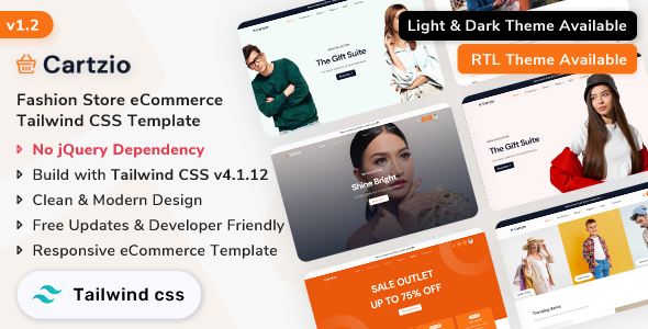 Cartzio - Multipurpose eCommerce & Fashion Template (Tailwind CSS v4)