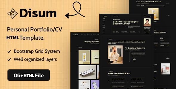 Disum - Personal Portfolio HTML Template