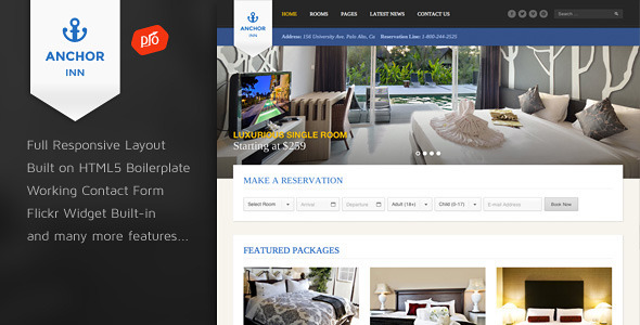 Anchor Inn - Hotel and Resort HTML Template