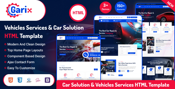 Garix - Car Repair & Auto Mechanic Service HTML Template