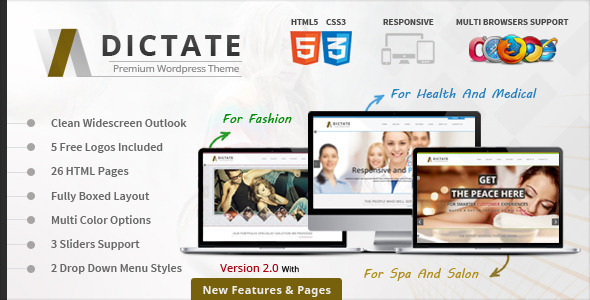 Dictate - Spa and Beauty Salon Website Template