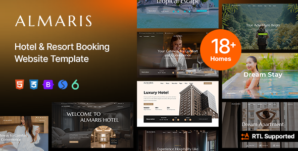 Almaris - Hotel & Resort Booking Website Template + RTL