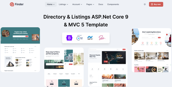 Finder - ASP.Net Core 9 & MVC 5 Multipurpose Directory & Listing Template