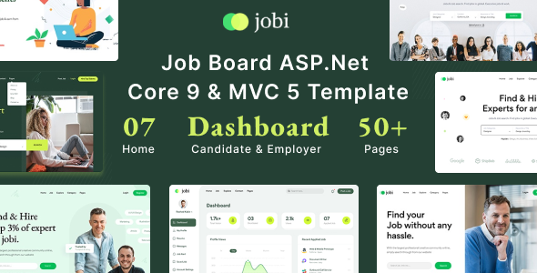Jobi - Job Portal & Job Board ASP.Net Core 9 & MVC 5 Template
