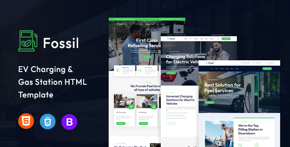 Fossil | EV Charging & Gas Station HTML Template