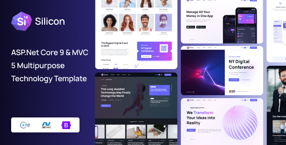 Silicon - ASP.Net Core 9 & MVC 5 Business & Technology Template