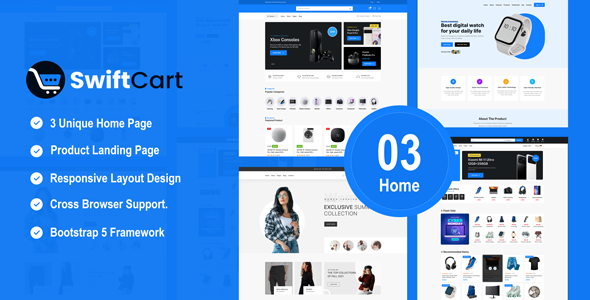 Multipurpose Ecommerce  HTML Template - SwiftCart
