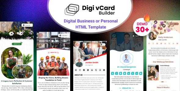 Multipurpose Digital Business Card HTML Template - Digi vCard