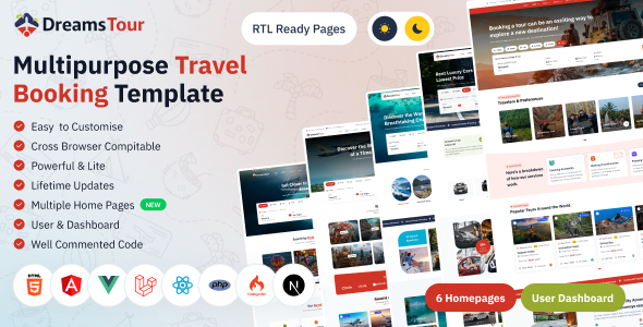 DreamsTour - Tour Booking, Travel Agency & Reservation System with Agent Dashboard