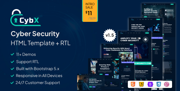 Cybx - Cyber Security HTML5 Template + RTL