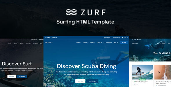 Zurf - Surfing and Diving HTML