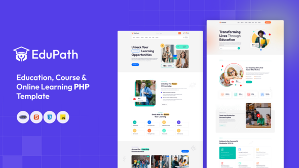 Edupath - LMS, Online Courses & Education HTML, PHP Template