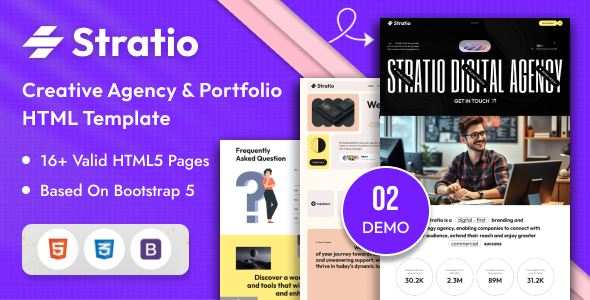 Stratio – Creative Agency & Portfolio HTML Template