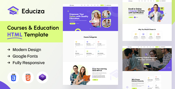 Educiza | Courses & Education HTML Template