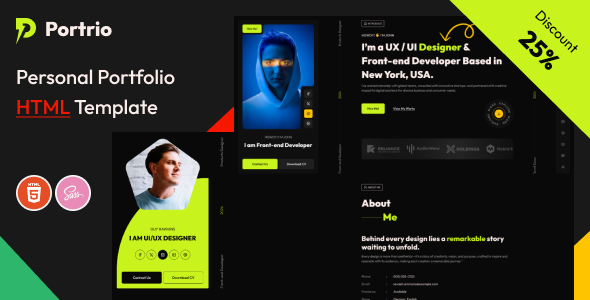 Portrio | Personal Portfolio HTML Template