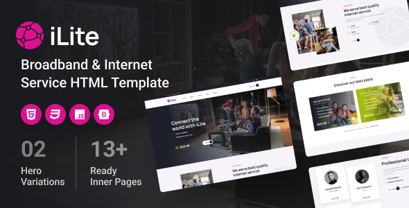 iLite - Broadband & Internet Service HTML Template