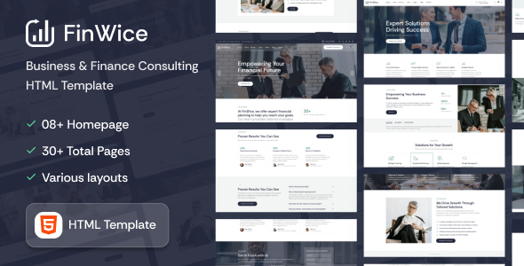 FinWice - Business & Finance Consulting HTML Template