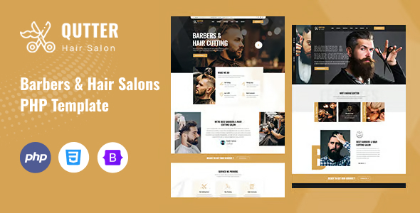 Qutter - Barbers & Hair Salons PHP Template
