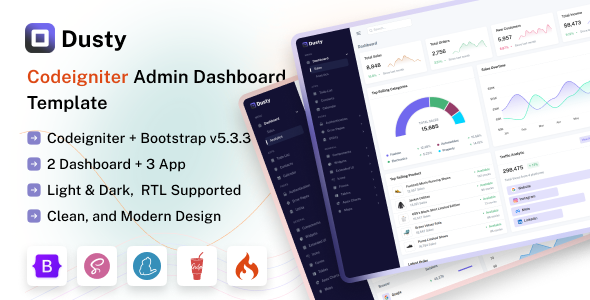 Dusty - Codeigniter Admin & Dashboard Template
