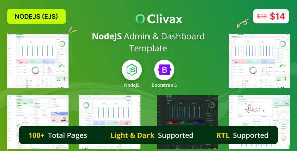 Clivax - NodeJS Admin & Dashboard Template