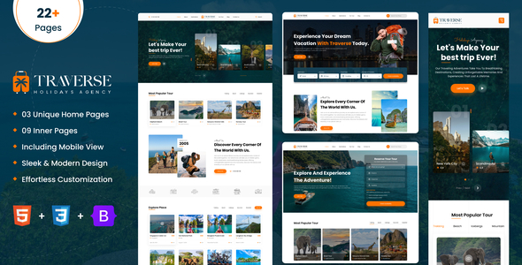 Traverse - Travel & Tour Booking HTML Template