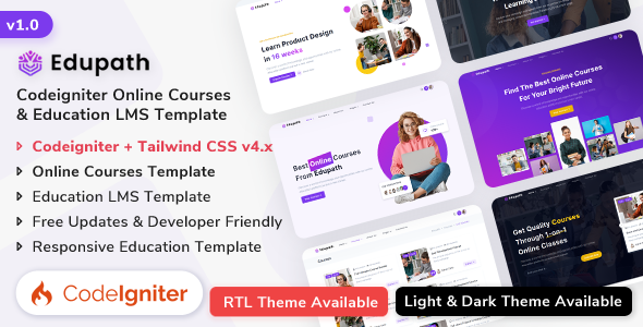 Edupath - Codeigniter Online Courses & Education LMS Template