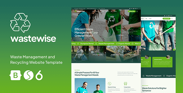 Wastewise — Waste Management Disposal and Recycling Website Template