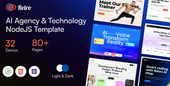 Retro - AI Agency & Technology NodeJS Template
