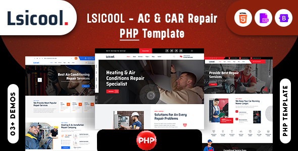 Lsicool- AC & CAR Repair PHP Template