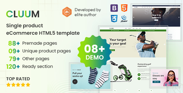 Cluum - Single Product Multipurpose Bootstrap 5 HTML eCommerce Template