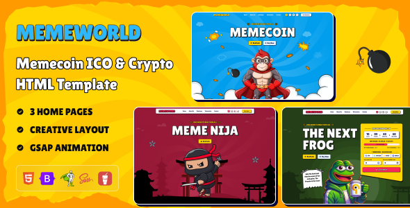Memeworld - Memecoin ICO & Crypto HTML Template
