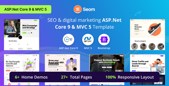 Seom - SEO & digital marketing ASP.Net Core & MVC Template