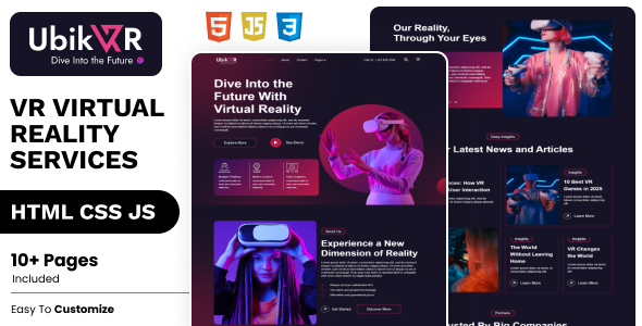 UbikVR - Virtual Reality Services HTML 5 Template